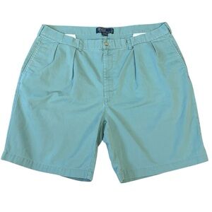 Polo Ralph Lauren Tyler Short Green Classic Chino Pleated Cotton Shorts Size 42